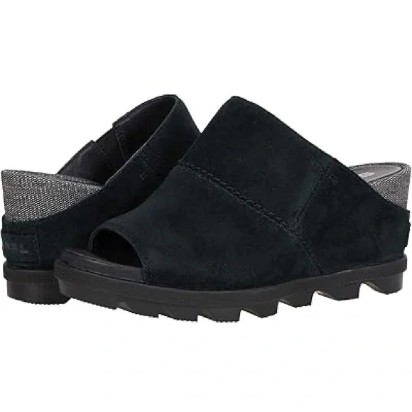 New Sorel Joanie II Slide Suede Leather Black Size 6 B Shoes Women - Picture 5 of 5